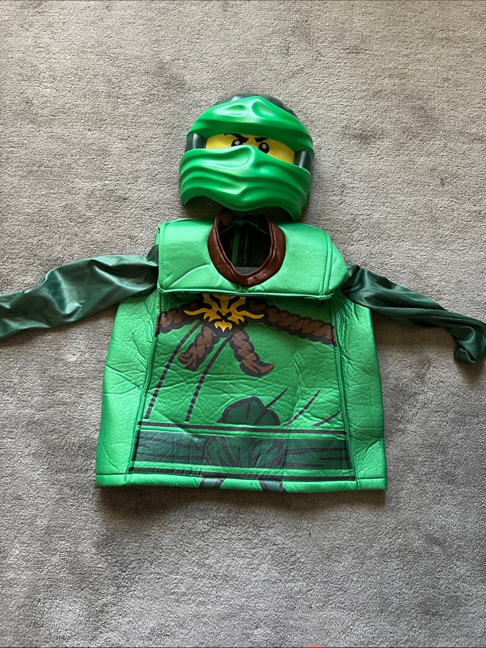 Lego Green Ninja Costume with Mask - Kids Superhero Outfit